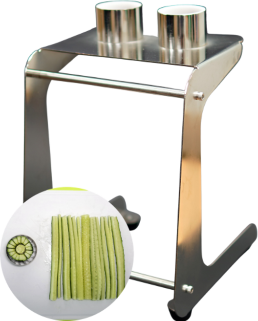 오이절단기 2구 칼날2개 포함 오이채칼 오이컷팅기 오이절단기계 슬라이서 채칼, 6쪽14쪽, 1개