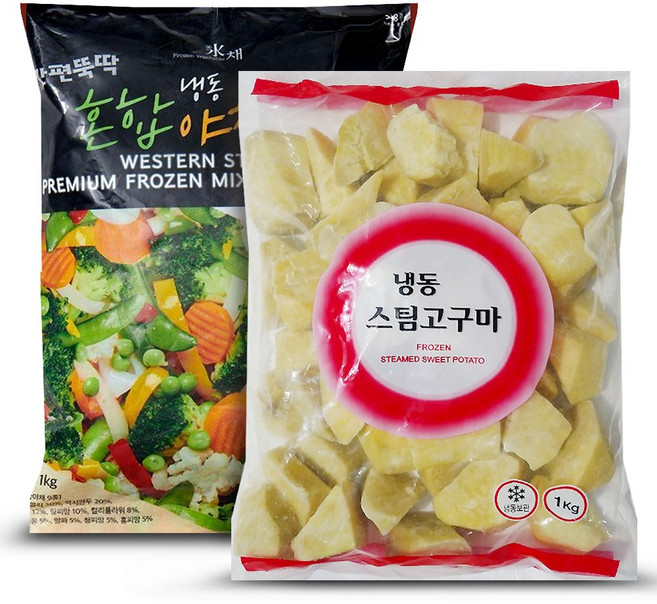 냉동 스팀 고구마 1kg+ 9종 야채믹스 1kg/식단/샐러드