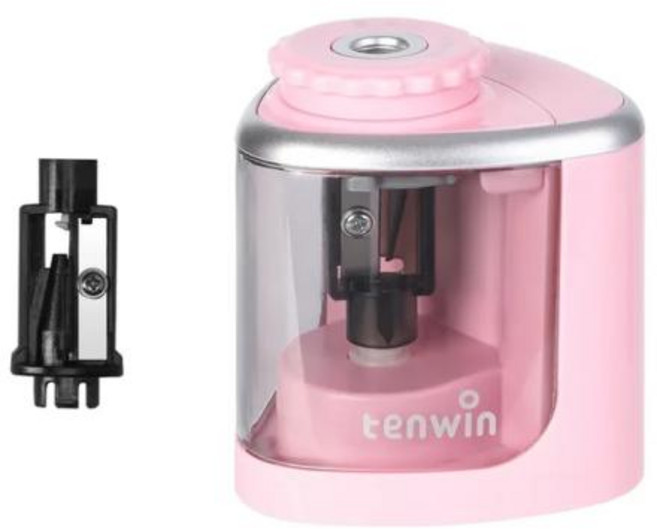 학생용 전기 자동 연필 숫돌 아티스트용 헬리컬 스틸 블레이드 숫돌 어린이 및 성인용 컬러 연필 8005, 3) Pink, 없음