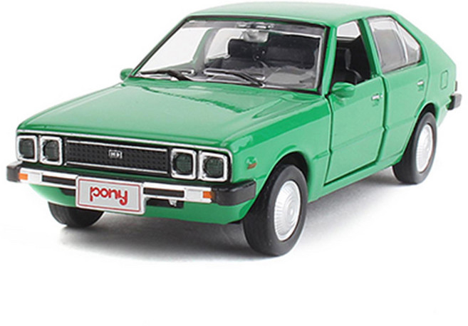 도스 정품 현대 미니카 포니 1:38 Scale (레드/블루/그레이/옐로우/그린) 다이캐스트, 현대포니-그린