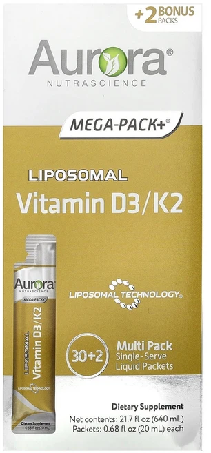 Aurora Nutrascience 리포소말 비타민D3/K2 32팩 각 20ml - 쿠팡