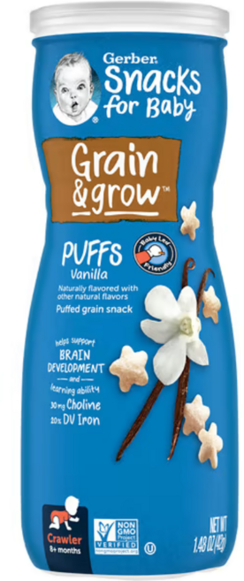 거버 퍼프 Gerber Puffs 8개월 이상 바닐라맛, 42g, 1개, 바닐라 맛