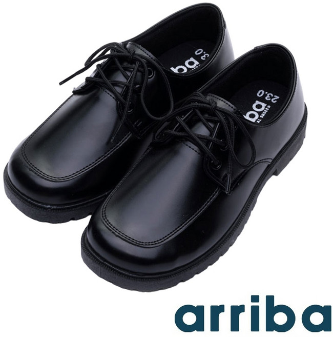 arriba 學生皮鞋 素面皮鞋 無鞋帶皮鞋 綁帶皮鞋 魔鬼氈皮鞋
