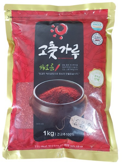 해오름 100% 중국산 굵은 고춧가루, 1kg, 3개