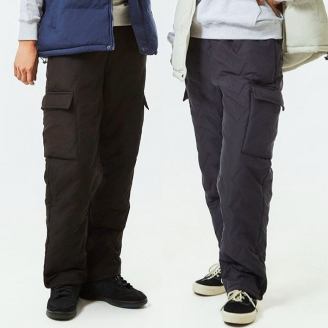 남여공용 털안감 작업복 카고 겨울바지 배달원 라이더 겨울 패딩바지 야외 현장 근무복 방한팬츠