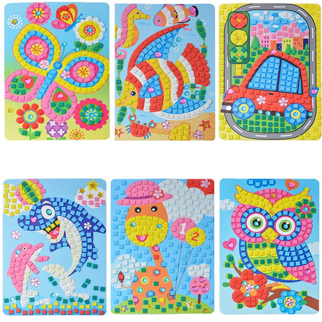 감성팩토리 모자이크스티커 EVA 놀이 6종, 1세트, F타입