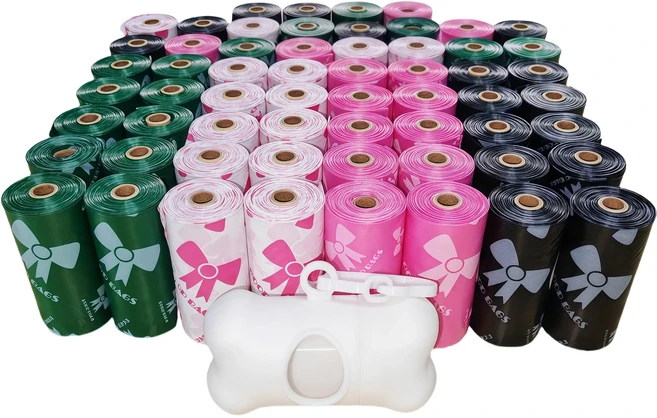 900/660/300 카운트 슈퍼 두꺼운 개 똥 가방 뼈 디스펜서 포함 누출 방지 애완 동물 폐기물 편리한 청소 용, 05 30 rolls1 bone, 01 Mix