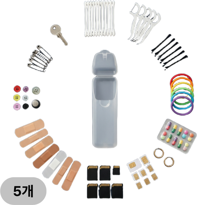 LIVORA 여행 필수템 면봉 치실 멀티 수납케이스 혼합컬러, 랜덤발송, 1개