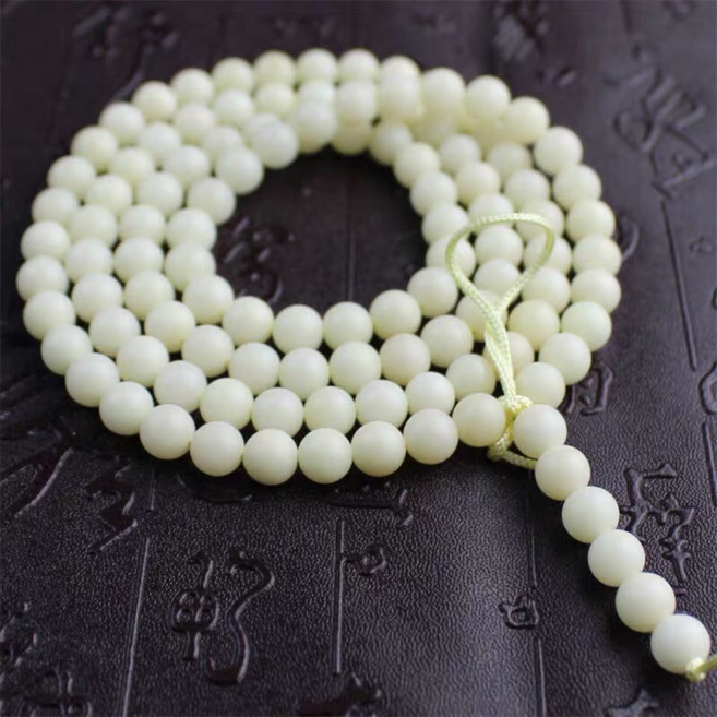 泓潤 白玉菩提 108顆 8mm 佛珠 念珠 天然菩提子, 1個
