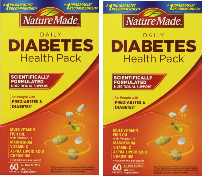 Nature Made 당뇨 영양제 다이아비티스 헬스 팩 60 패킷 2 SET - 쿠팡