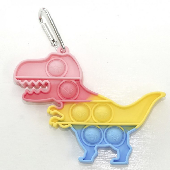 아기공룡 가방고리 미니 소형 팝잇 푸쉬팝 팝잇, 1개, 파스텔