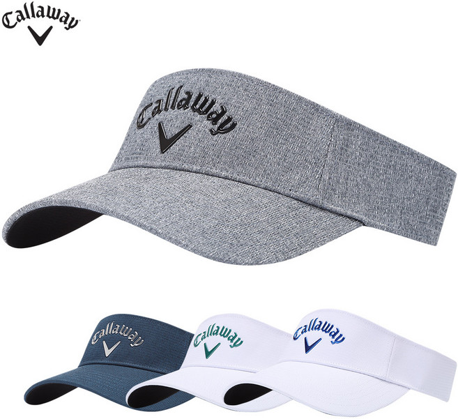 캘러웨이 24 리퀴드 메탈 바이저 썬캡 남성 골프모자, 화이트/딥코발트, 1개