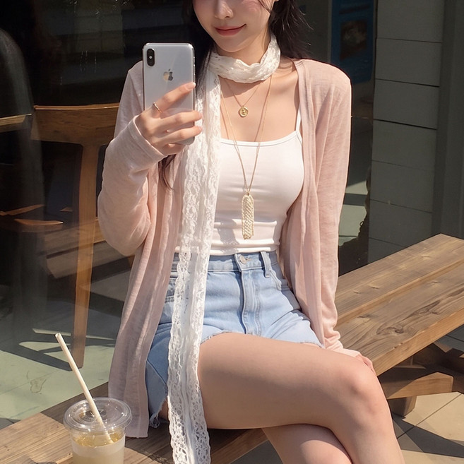제이탑 여성 시스루 얇은 가디건 여름 루즈핏 데일리 휴양지 여행 필수템 비치웨어