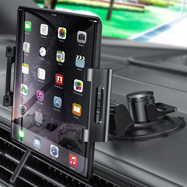 [지넥스] 차량용 태블릿 거치대 대쉬보드 흡착식 갤럭시탭 아이패드 호환 - 운전 중 흔들림 없이 고정, 1-1.차량용 앞좌석 아이패드 거치대, 1개