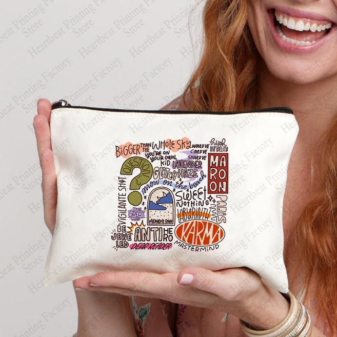 스위프티 버전 패턴 여성용 화장품 가방 미드나잇 앨범 케이스 TS Merch 뷰티 세면 용품 여행 정리함 워시 보관 파우치