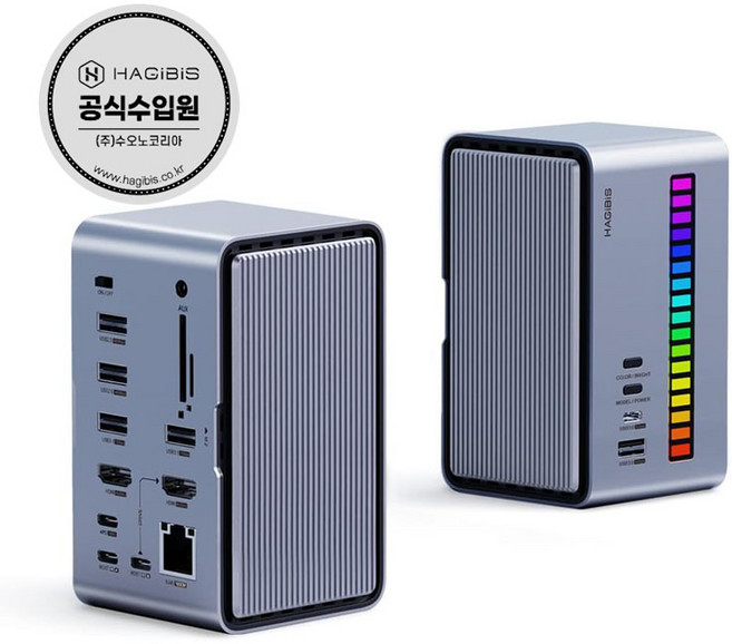 하기비스 4K 듀얼모니터확장 노트북 USB허브 도킹스테이션 SSD외장하드 U100 Pro, U100 Pro Gray, 1개