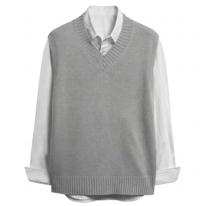 탑보이 커플 오버핏 브이넥 니트조끼 (SCC5359PT)