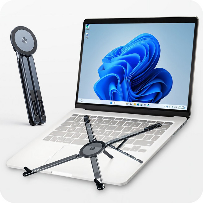 나인비 휴대용 노트북 거치대 접이식 스탠드, 1개, 다크그레이