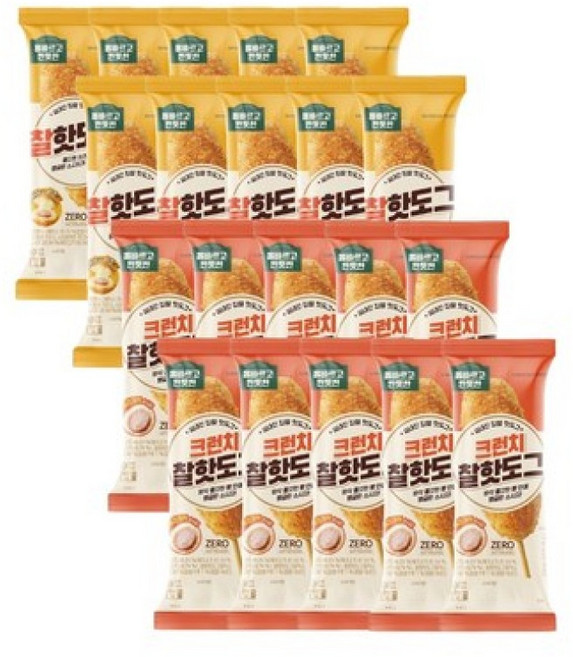 올반키친 찰핫도그 10봉 +크런치핫도그 10봉 세트, 80g, 20개