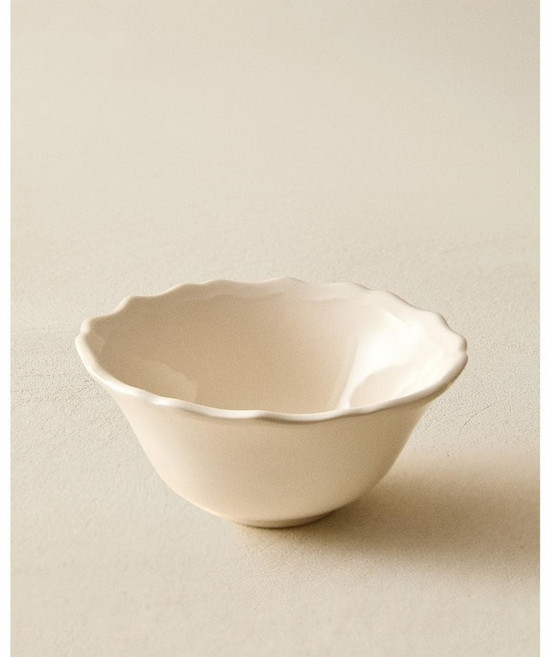 자라홈 브랜드관 엠보싱 에지 어슨웨어 애피타이저 볼 42219467712 424852, 에크루, 14 x 14 x 6 cm