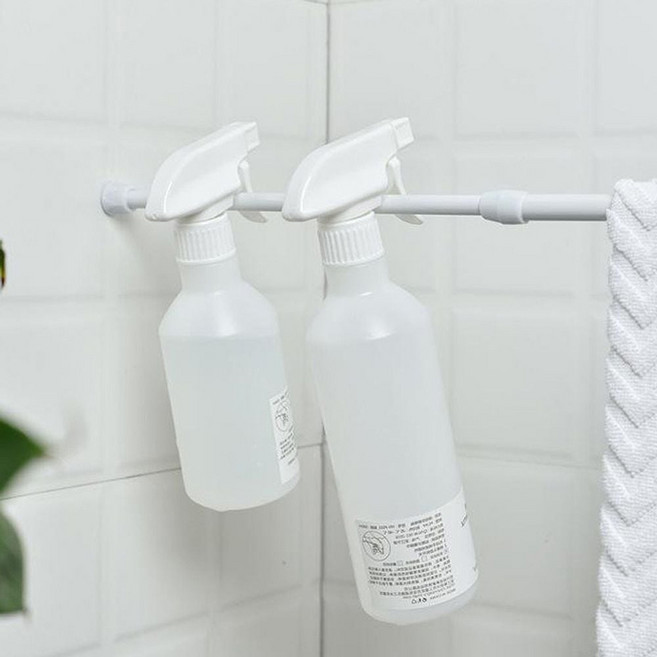 욕실 틈새 길이조절 압축봉 다용도 미니커튼봉18-28cm 미니압축봉 행거봉, 본상품선택, 1개, 화이트(18-28cm)