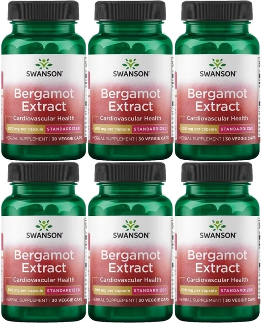 스완슨 베르가못 추출물 500mg, 30정, 6개 - 쿠팡
