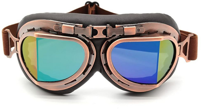 DS J5 쿠시업 고글 에비에이터 빈티지 오토바이, Copper Frame Color Lenses