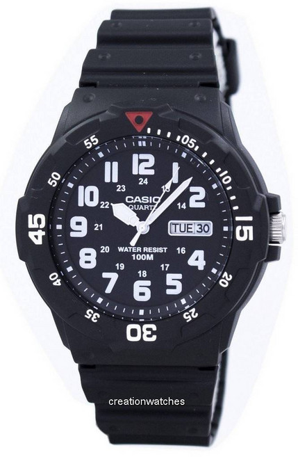 CASIO 쿼츠 Analog 100M Black Resin Strap MRW-200H-1BVDF MRW200H-1BVDF 남자 시계