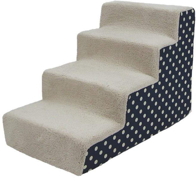 8DECO 강아지계단 애견계단 펫스텝 모음 1단2단3단4단 (커버+솜포함) ce4, 베이지 블루 버블, 1개