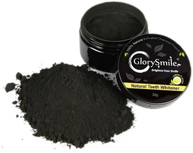 GlorySmile 활성탄 노란 치아 구강청결제 미백 분말치약, 4개, 30ml - 쿠팡