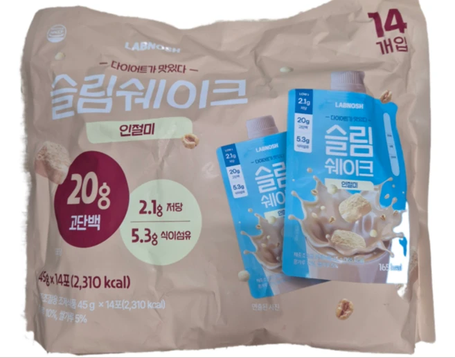 [당일배송] 코스트코 랩노쉬 슬림쉐이크 인절미 45g 14개 - 쿠팡