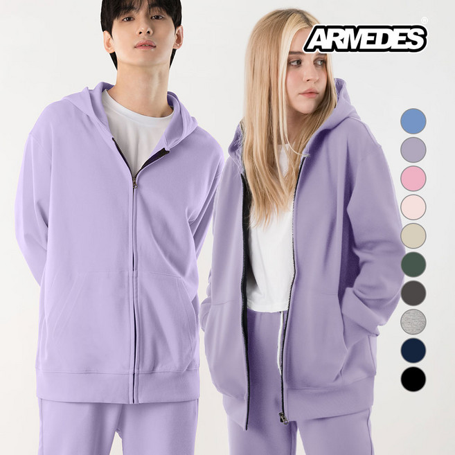 아르메데스 남녀공용 특양면 프리미엄 후드집업 AR-515