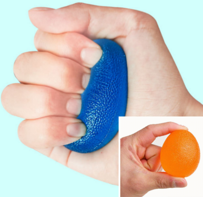 Doory 부드러운 실리콘 미니 손 악력볼 여성용 강약2단계 1+1, 1세트, 레드 25kg+블루30kg