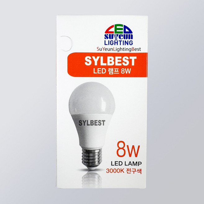 E26베이스 친환경 LED램프 전구 벌브 12W 전구색, 1개