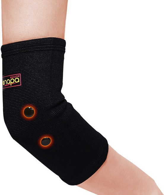 안아파 자기 팔꿈치보호대 통증완화, 1개, 검정