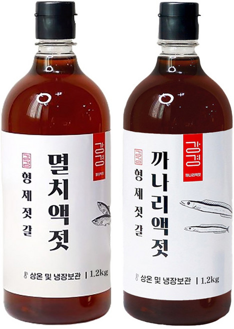 강경 국산 멸치액젓 까나리액젓 세트, 1세트, 2.4kg