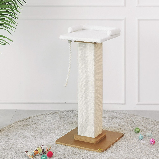 아토주 파우제 수직 고양이 스크래쳐+플리스 탑시트 세트, 1개