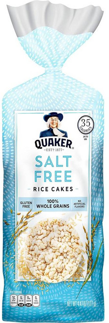 Quaker 퀘이커 라이스 케이크 솔트 프리, 127g, 4개