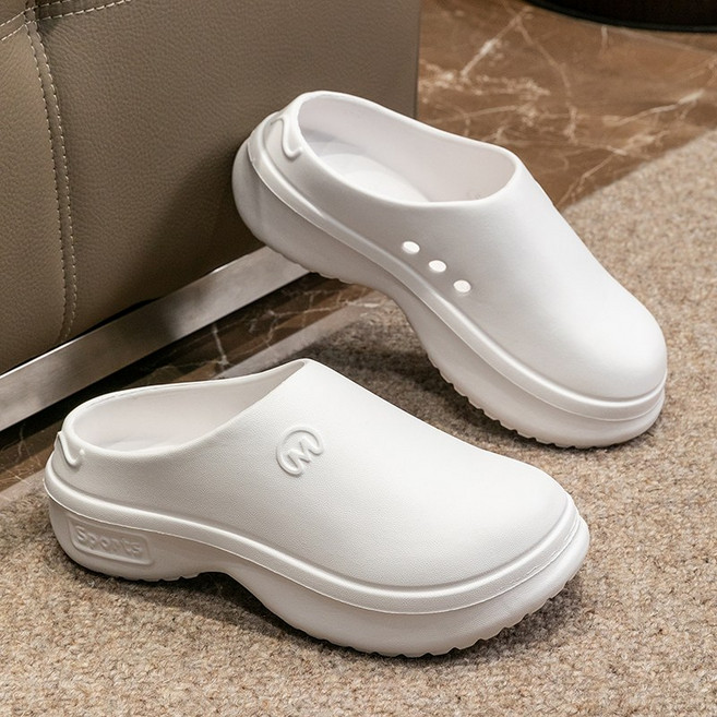 크레스티 남녀공용 통굽 EVA 방수 조리화 키높이 초경량 슬리퍼 미끄럼방지 다용도 주방화