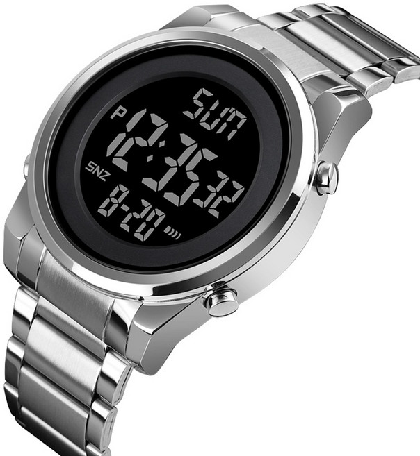 SKMEI 1611 남성 스톱워치 알람 생활방수 군인 군대 스포츠 전자식 메탈 디지털 손목 시계