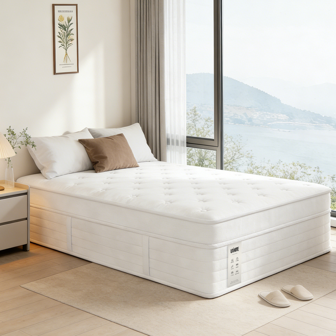 유니홈 허리탄탄 무음 독립스프링 매트리스 침대 바닥 매트리스 (두꺼워진 매트리스), 중간 단단함, 27cm