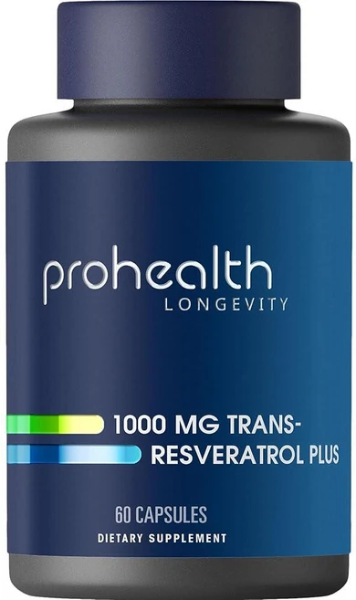 ProHealth Longevity 1000mg 트랜스 레스베라트롤 플러스 420mg 폴리페놀 복합체 흡수를 최대 1544%까지 향상, 60 Count (Pack of 1), 60정, 60 Count (Pack of 1) - 쿠팡