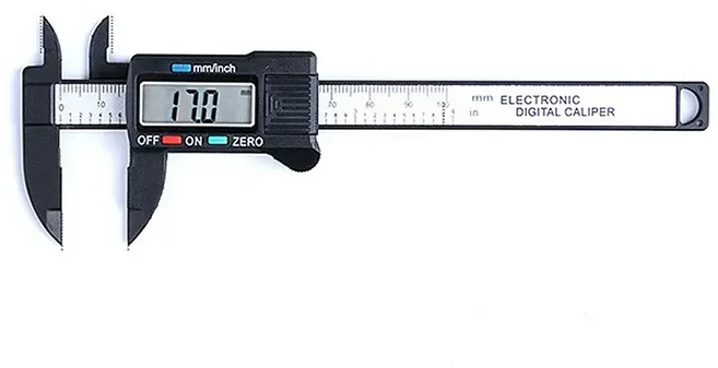 150mm 전자 디지털 캘리퍼스 탄소 섬유 다이얼 버니어 게이지 마이크로미터 측정 도구 눈금자, 01 100mm Black