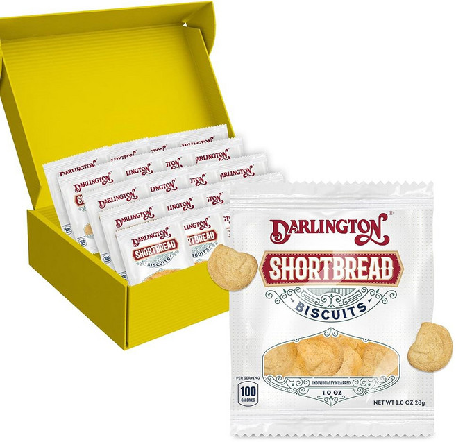 달링턴 쇼트브레드 쿠키 개별 포장 클래식 소프트 버터 쿠키 선물 도시락 및 이동 중 간식을 위한 1온스 싱글 서브 팩. 분량 조절 쇼트 브레드 티 비스킷, 1 Ounce (Pack of 20)