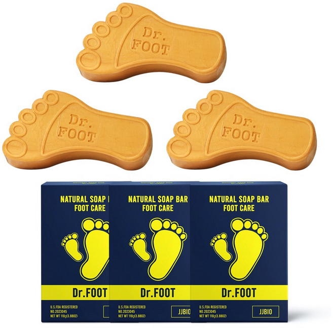 닥터풋 Dr.FOOT 허브 발비누 3개 발냄새 발각질 제거 항균 발꿈치각질 발톱관리 풋케어 발케어 비누, 1개입, 110g
