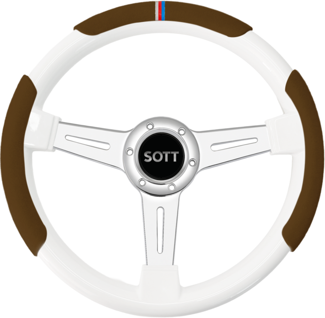 SOTT 커스텀 알칸타라 스웨이드 자동차 핸들커버, 다크브라운 3p