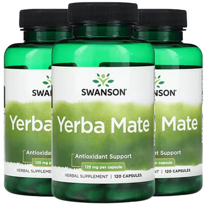 스완슨 예르바 마테 125mg 120캡슐, 3개, 120정 - 쿠팡