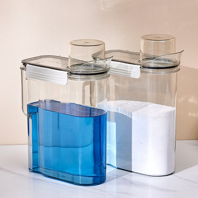 세제 디스펜서 세탁 리필 주방 소분용 보관함 용기 수납 계량 주방 세제 디스펜서, 투명