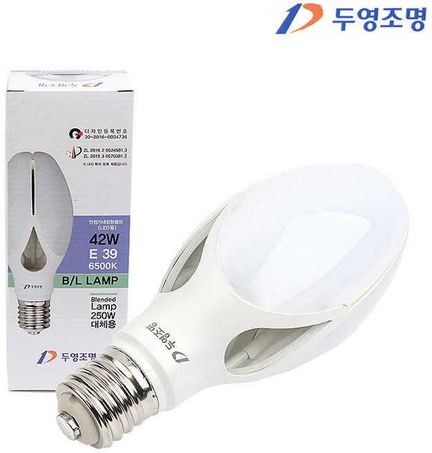 두영 LED BL램프 전구 42W E39B, 주광색, 4개