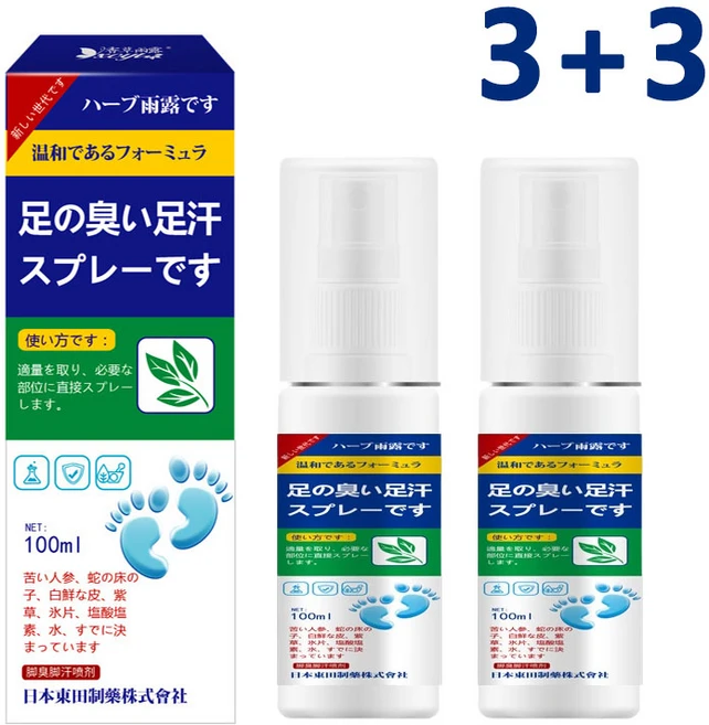 1+1/2+2발 진균 관리 스프레이 가려움 완화 발냄새 스프레이 발냄새제거를 풋샴푸 발에땀 억제 신발냄새제거제, 100ml, 6개 - 쿠팡